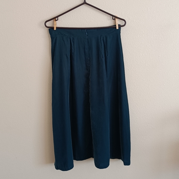 Ann Taylor Blue Velvet Midi A Line Skirt - Picture 2 of 5